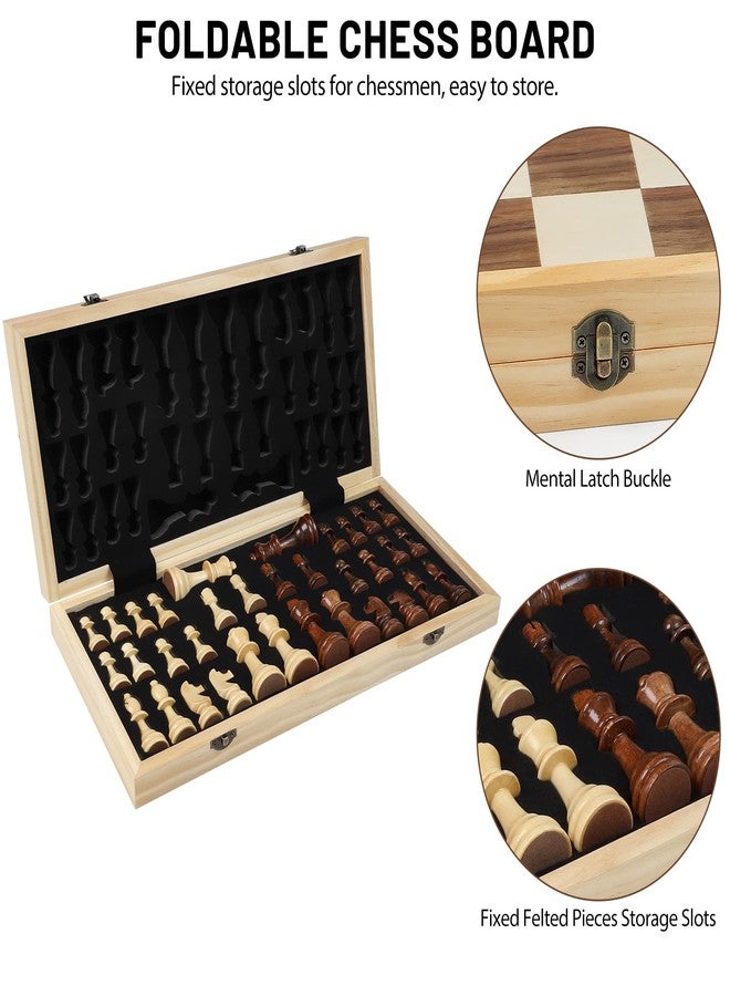 LEAP Wooden Chess Set 17" Inches - 2 Extra Queens - Folding Board Raised Edge, Handmade Portable Travel Chess Board Game Sets with Game Pieces Storage Slots - Chess Set for Adults and Beginner - Image 2